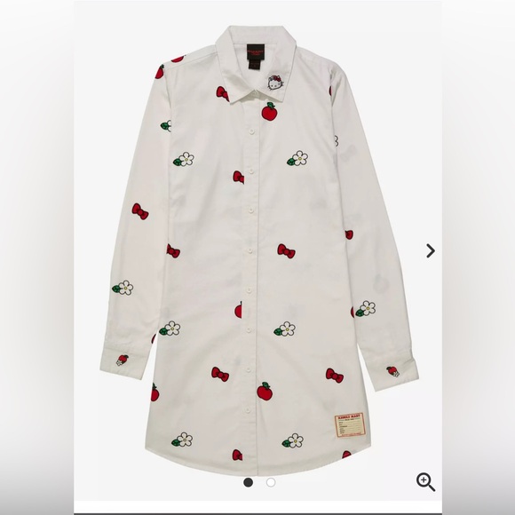 Her Universe Dresses & Skirts - Sanrio Hello Kitty Icons Allover Print Button-Down Shirt Dress XS NWT